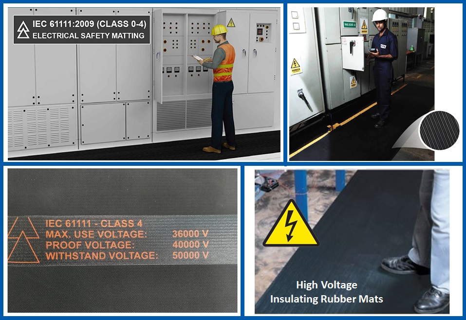 Non-Slip Shock Absorption Insulating Rubber Mat For Power Distribution Rooms